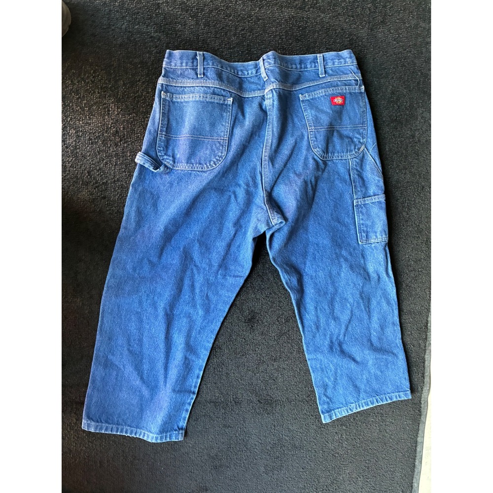 Dickies Mens 44x30 Relaxed Fit Carpenter Jeans Blue Denim Hammer Loop LU200RNB